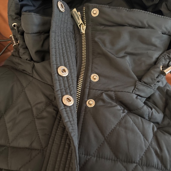 Women’s Michael Kors Dusty Green Hooded Quilted Anorak Jacket Coat Medium - Picture 5 of 7